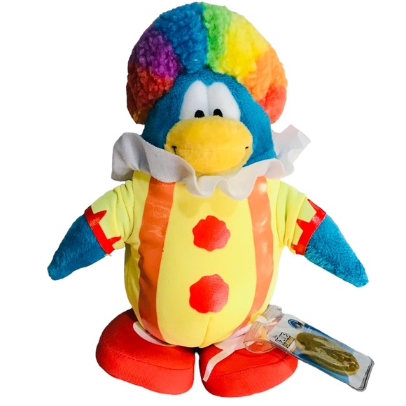 Disney Toys Disney Club Penguin Clown Plush Stuff Animal With Coin